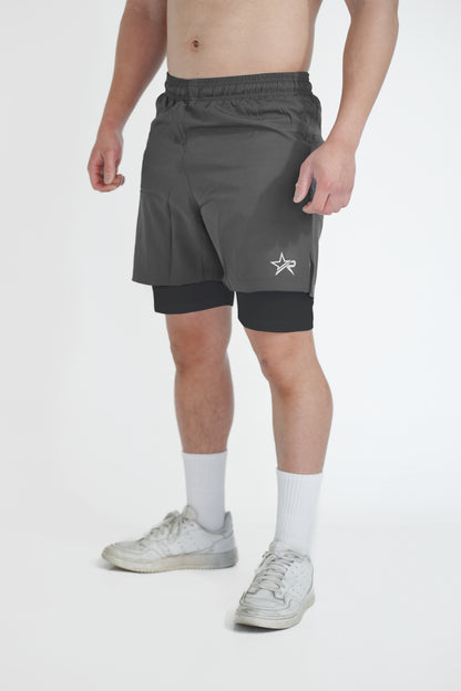 Men Training Shorts - Grey/Black