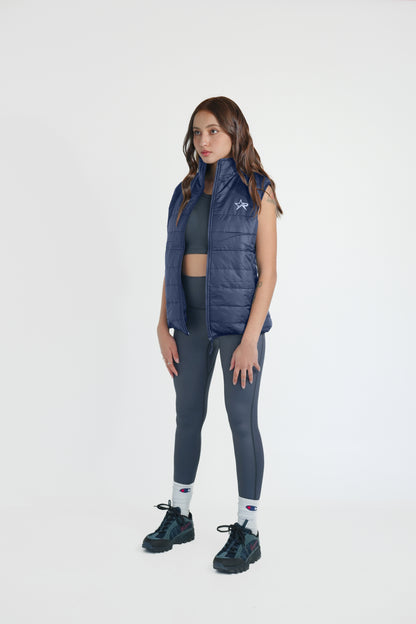 Women Puffer Vest - Navy Blue