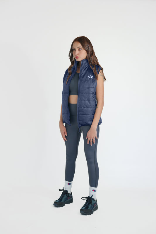 Women Puffer Vest - Navy Blue