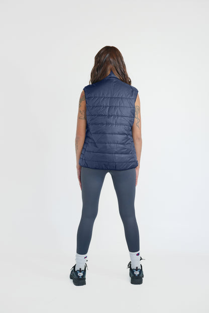 Women Puffer Vest - Navy Blue