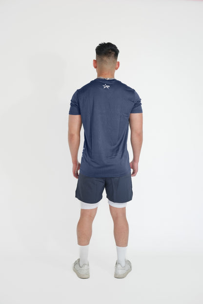 Men Sports T-Shirt - Navy Blue